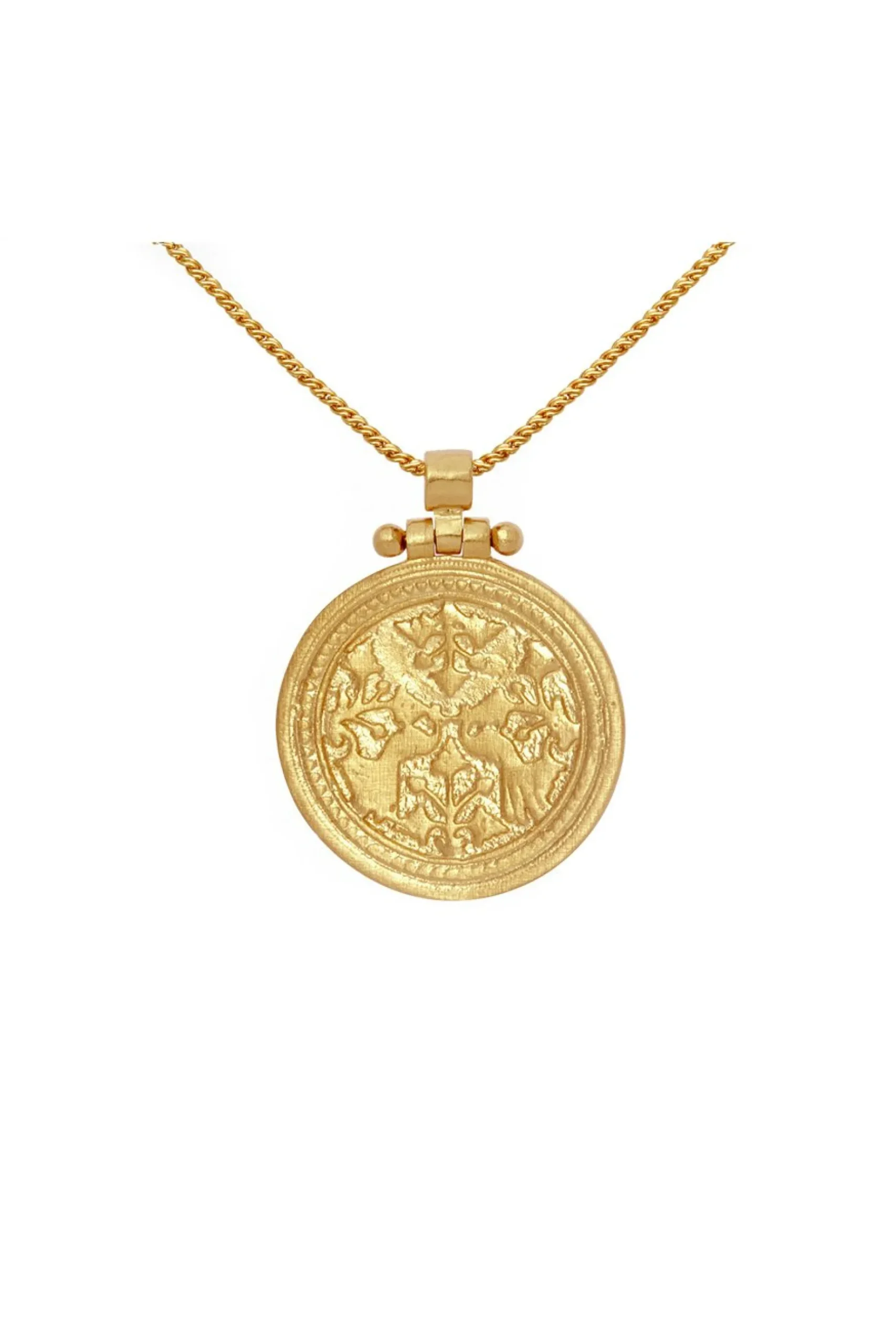Necklaces-HUSK Temple Of The Sun Peacock Necklac - Gold