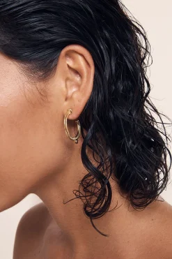 Earrings-HUSK Temple Of The Sun Vulcan Hoops - Gold