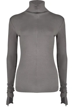 Tops-HUSK Thom Krom Rollneck Top - Ash