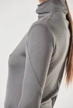 Tops-HUSK Thom Krom Rollneck Top - Ash