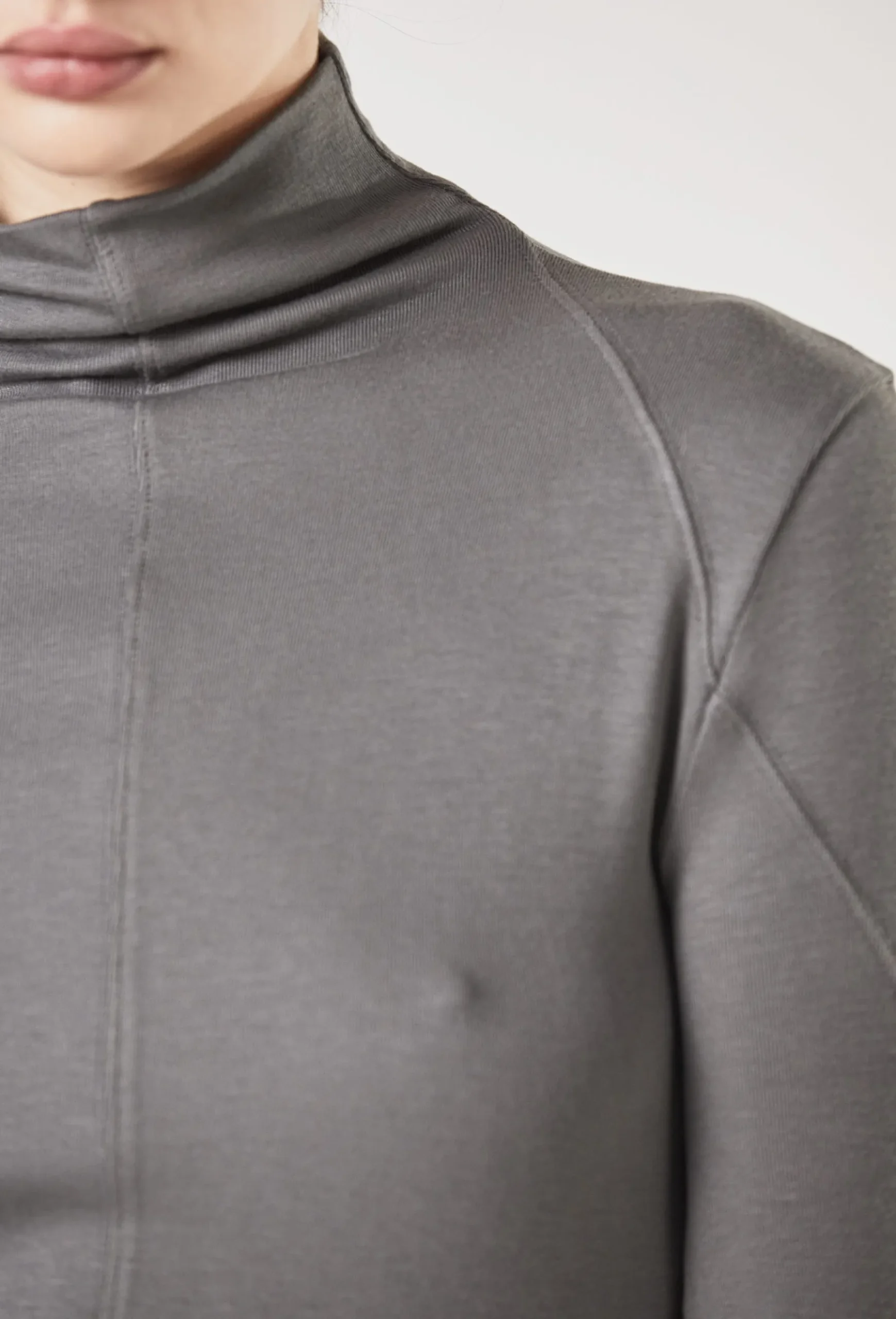 Tops-HUSK Thom Krom Rollneck Top - Ash