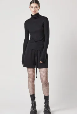 Tops-HUSK Thom Krom Rollneck Top - Black