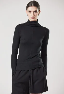 Tops-HUSK Thom Krom Rollneck Top - Black