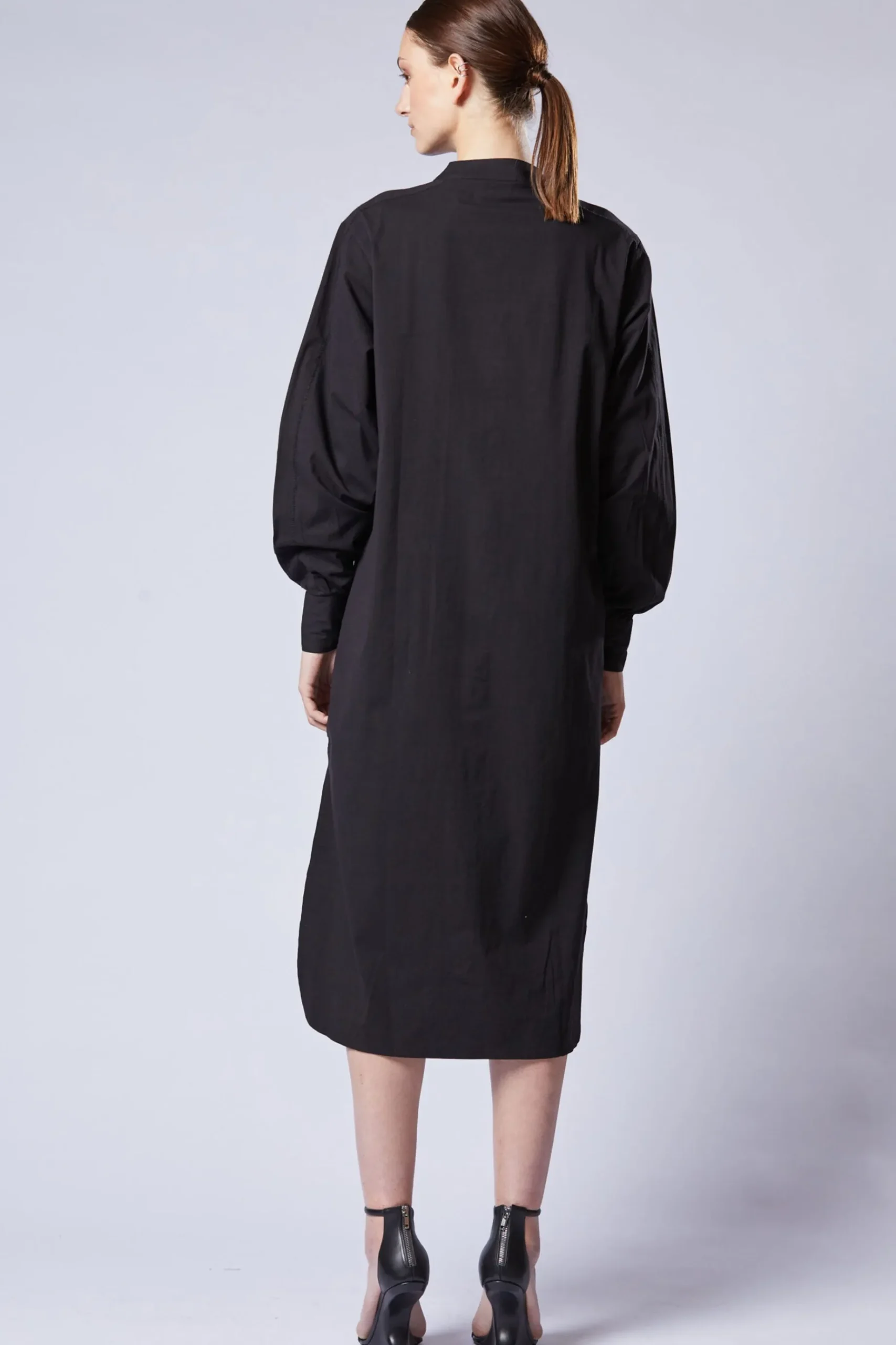 Dresses-HUSK Thom Krom Shirty Dress - Black
