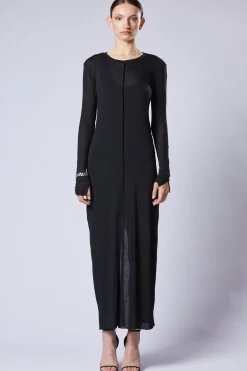 Dresses-HUSK Thom Krom Slinky Dress - Black