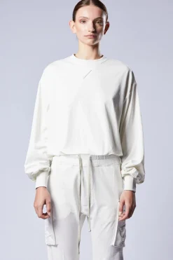 Tops-HUSK Thom Krom Slinky Pullover - Cream