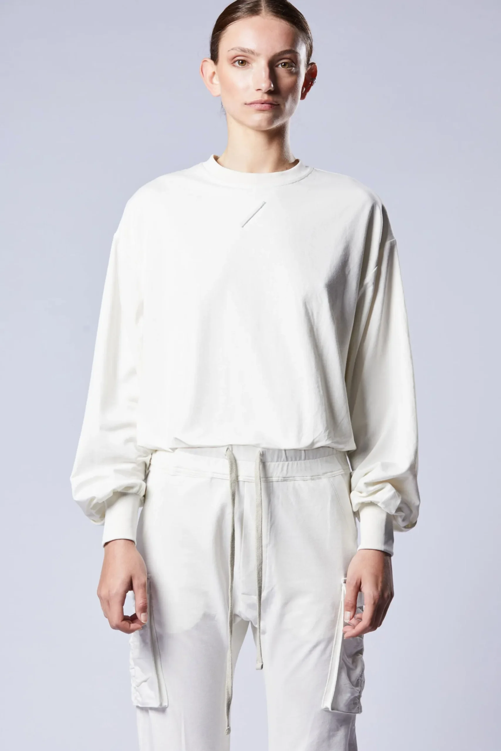Tops-HUSK Thom Krom Slinky Pullover - Cream