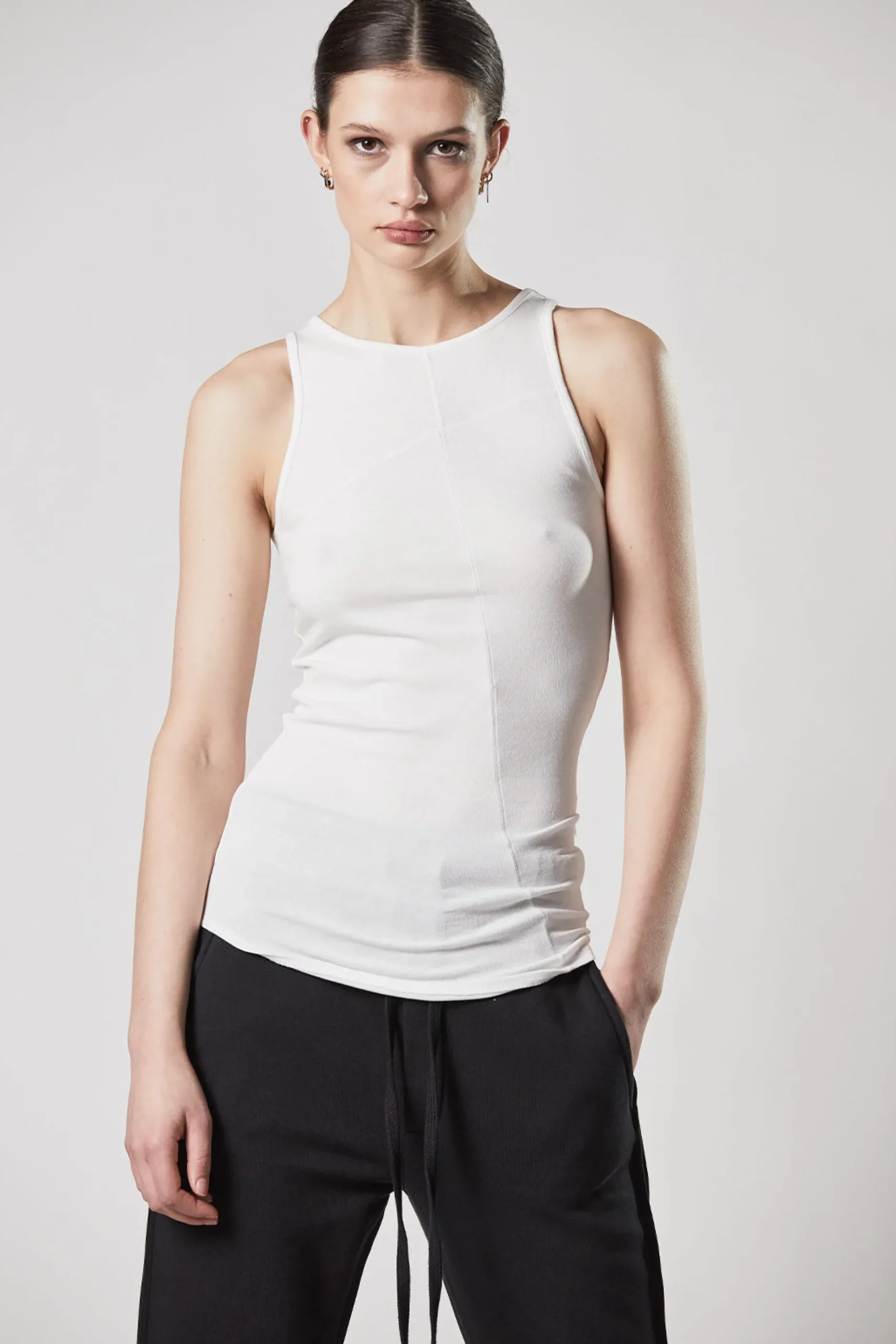 Tops-HUSK Thom Krom Tank Top - White