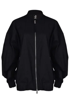 Jackets & Coats-HUSK Thom Krom Vee Bomber - Black