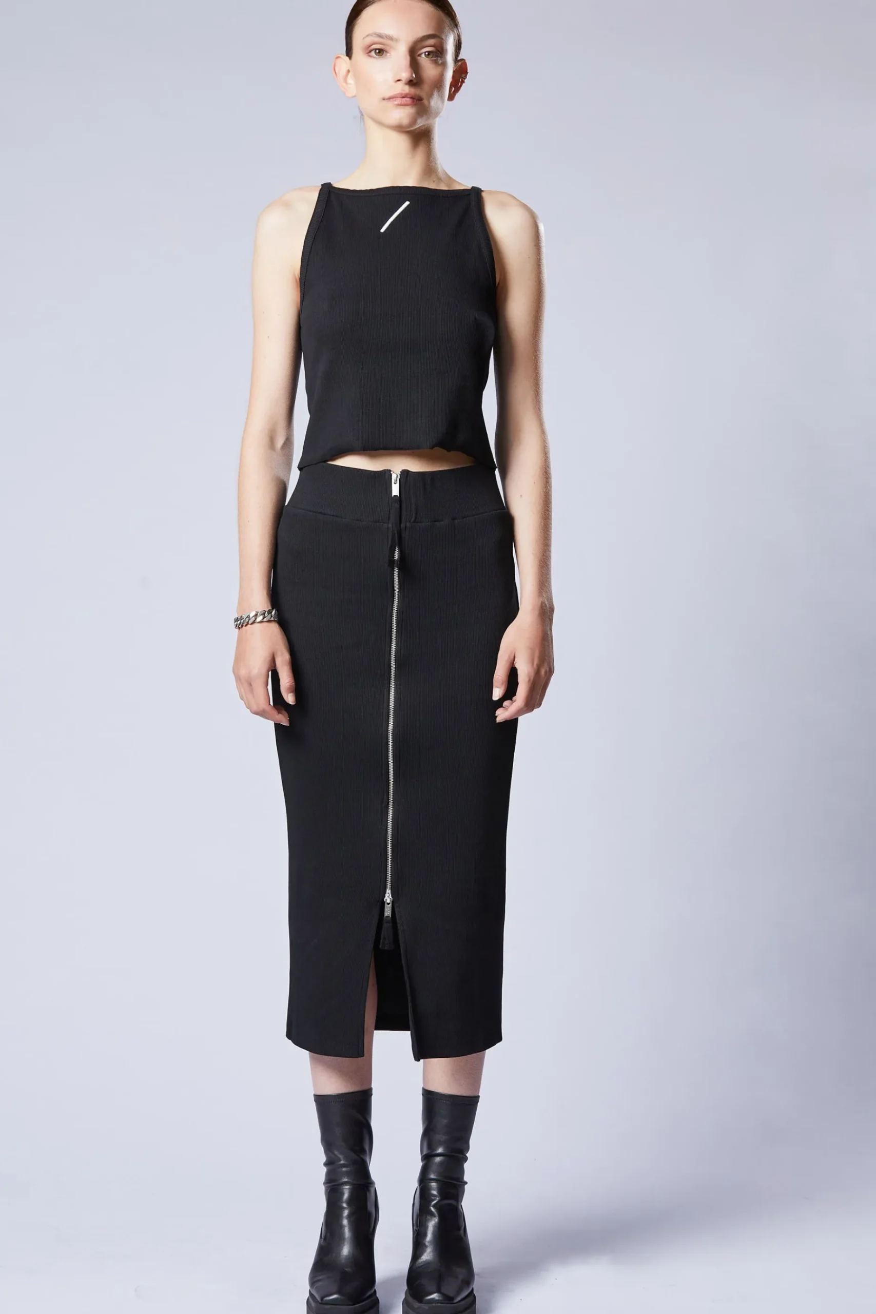 Skirts-HUSK Thom Krom Zippa Skirt - Black