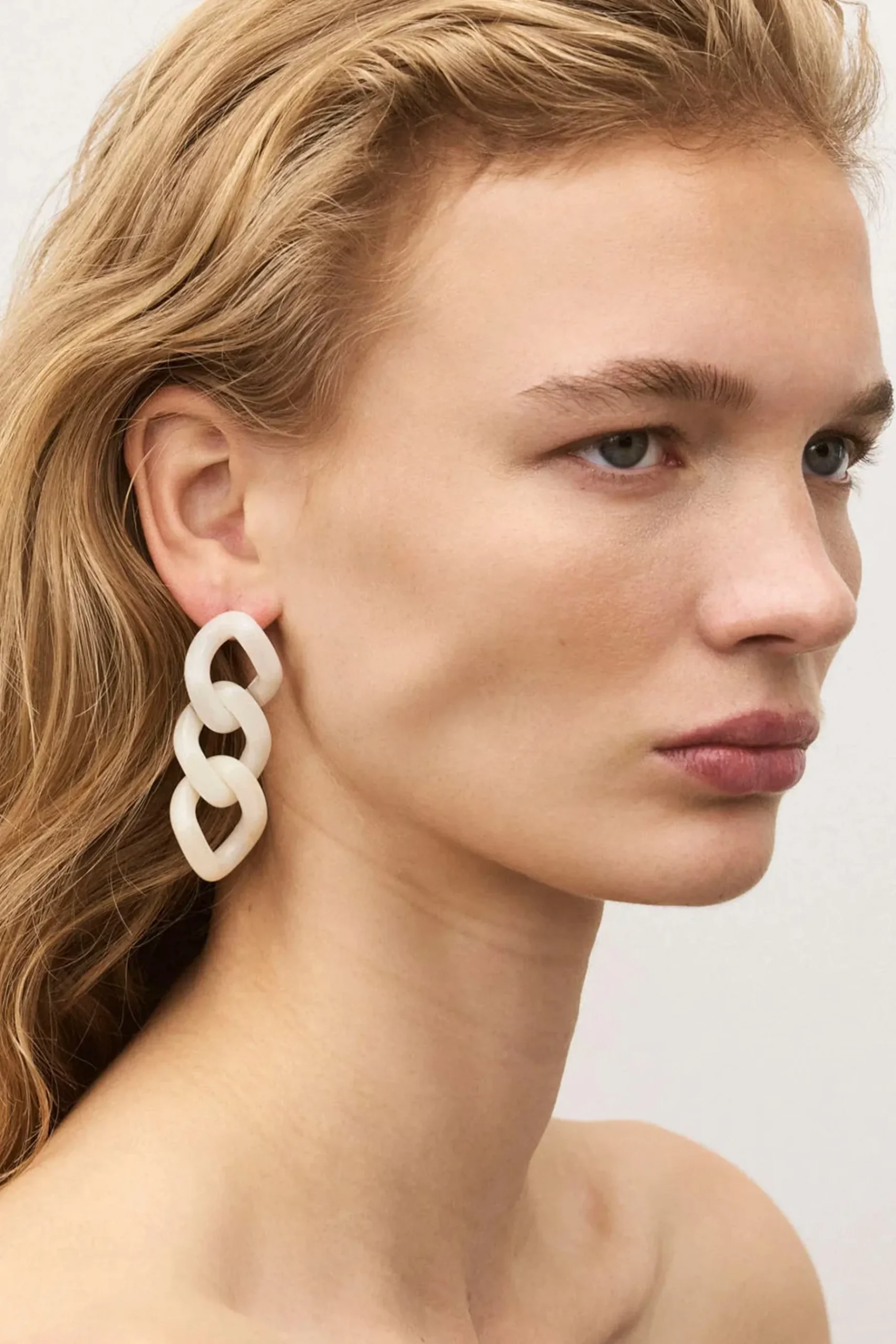 Earrings-HUSK Vanessa Baroni Chain Earring - Pearl
