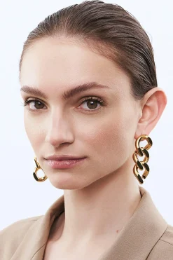 Earrings-HUSK Vanessa Baroni Chain Earring - Gold